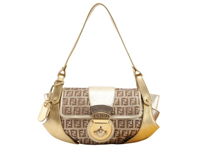 Fendi Zucchino Dorado Lienzo  ref.1407524