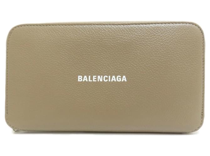 Balenciaga Continental Zip Around Bege Couro  ref.1407547