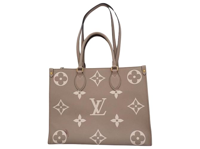 Louis Vuitton OntheGo Cinza Couro  ref.1407548