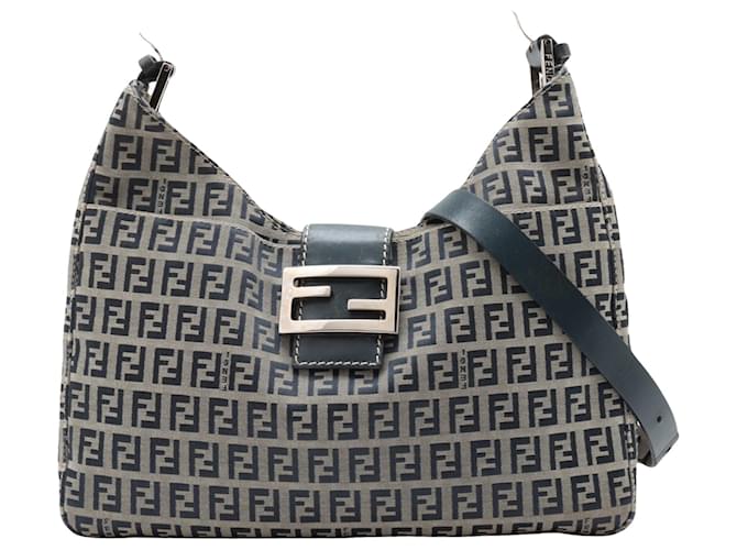 Fendi Zucchino Azul marinho Lona  ref.1407550