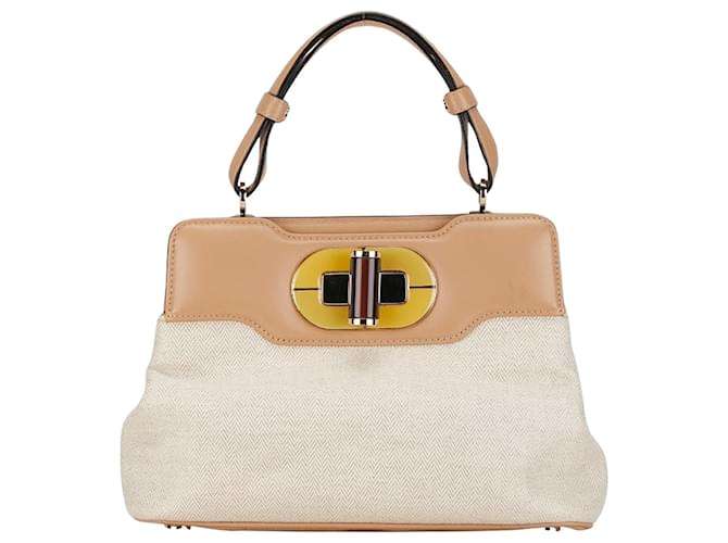 Bulgari Isabella Rossellini Beige Lienzo  ref.1407551