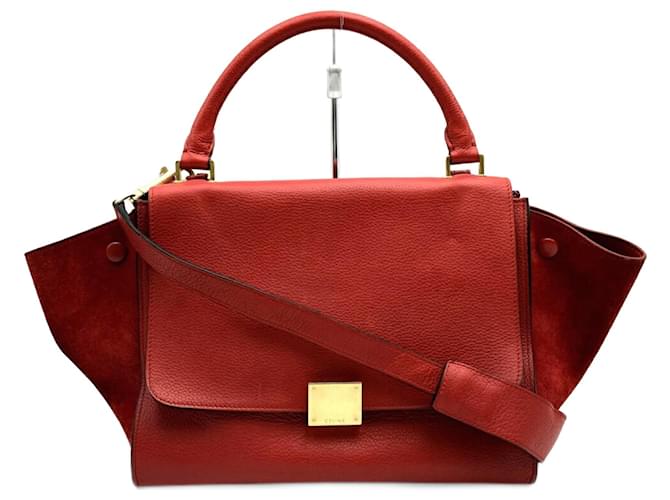 Céline Trapèze Vermelho Couro  ref.1407574