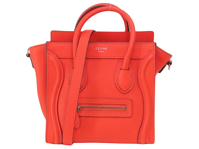 Céline Luggage Red Pony-style calfskin  ref.1407603