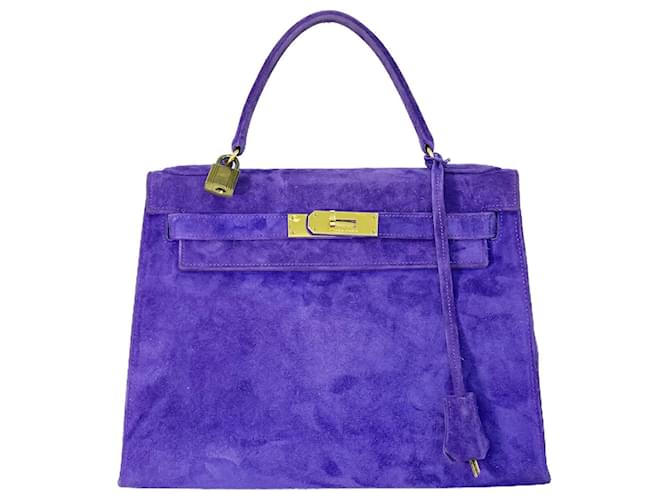 Hermès Kelly 28 Purple Velvet  ref.1407610