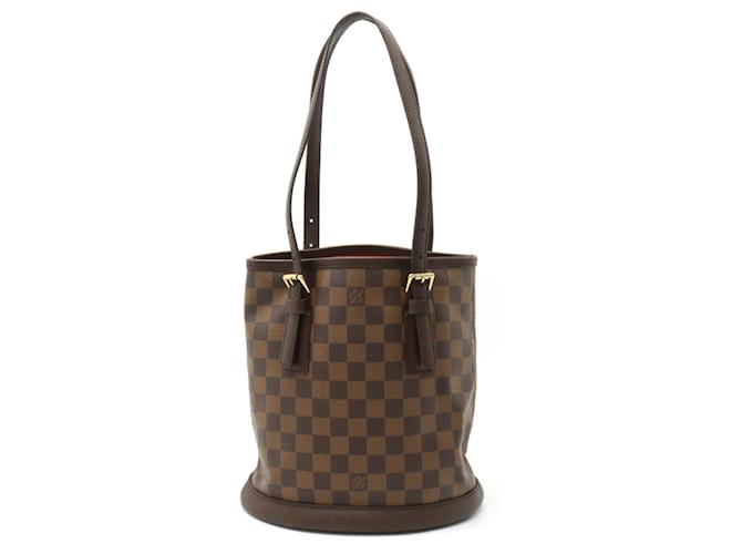 Louis Vuitton Bucket PM Braun Leinwand  ref.1407621