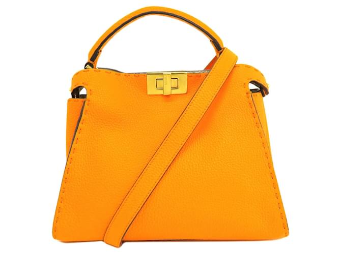 Fendi Peekaboo Veau façon poulain Orange  ref.1407623