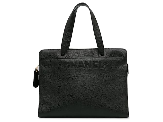 Borsa Chanel in pelle di caviale nera Nero Vitello simile a un vitello  ref.1407711