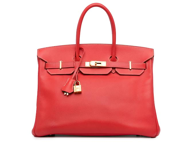 Hermès Hermes Red Epsom Birkin 35 Vermelho Couro Bezerro-como bezerro  ref.1407760