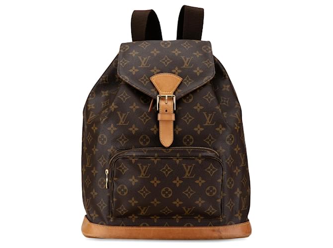 Louis Vuitton Brown Monogram Montsouris GM Castaño Cuero Lienzo  ref.1407763