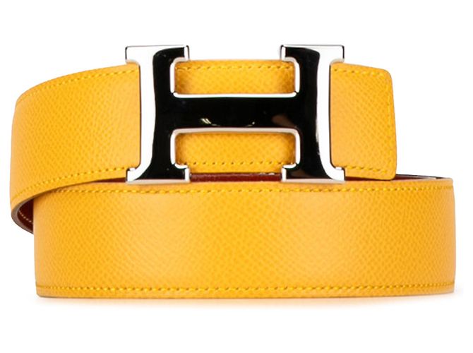 Cinturón reversible Hermès Constance amarillo