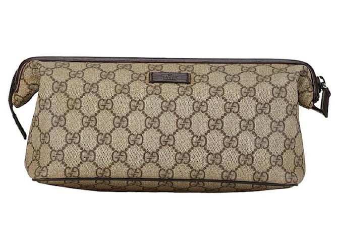 Gucci GG Supreme Cosmetic Pouch Canvas Vanity Bag 130652 in good condition Cloth  ref.1407800
