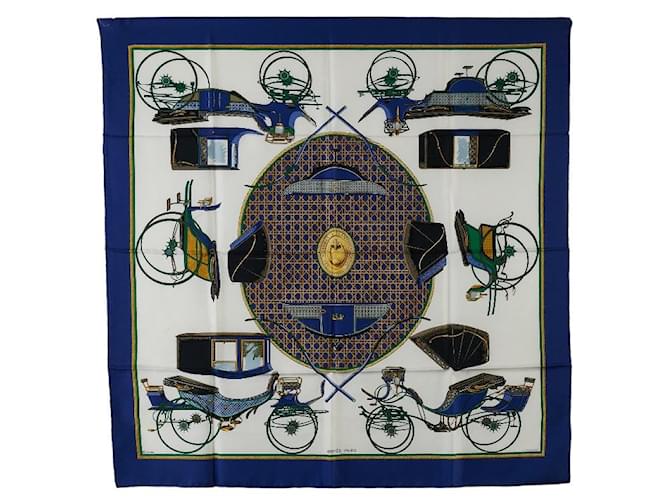 Hermès Hermes Silk Scarf 88cm x 88cm LES VOITURES A TANSFORMATION in Very Good Condition Multiple colors Cloth  ref.1407835