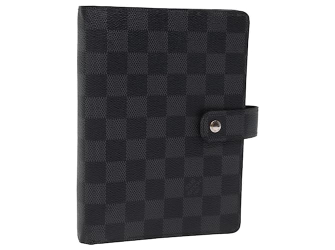 LOUIS VUITTON Damier Graphite Agenda MM Day Planner Cover R20242 Autenticação de LV 76213 Damier ebene  ref.1407948