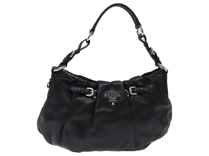PRADA Shoulder Bag Leather Black Auth 76572  ref.1407951