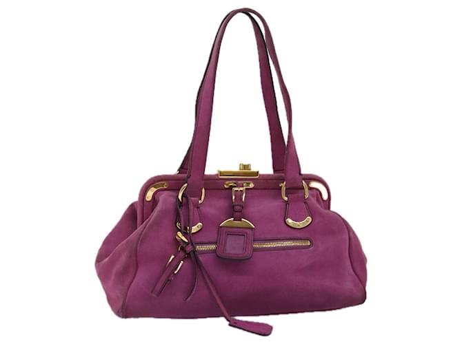 PRADA Shoulder Bag Suede Pink Auth bs14424  ref.1407957