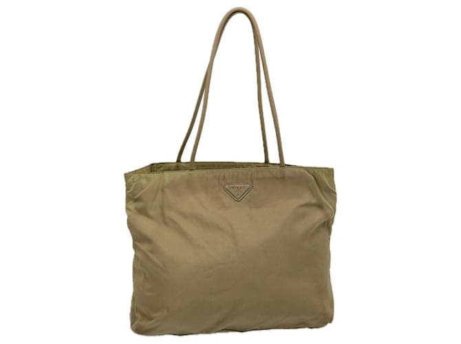 PRADA Borsa Tote Nylon Khaki Auth 75583 Cachi  ref.1408000