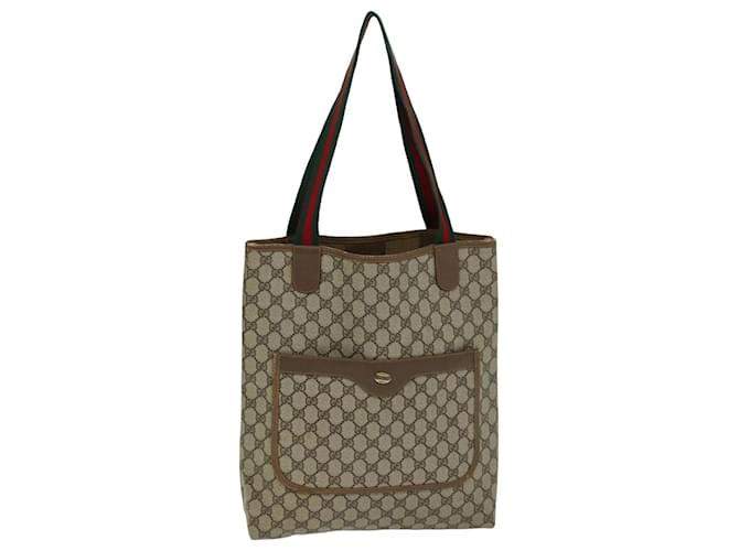 Sac cabas GUCCI GG Supreme Web Sherry Line PVC Beige Rouge 39 02 003 auth 74650  ref.1408002