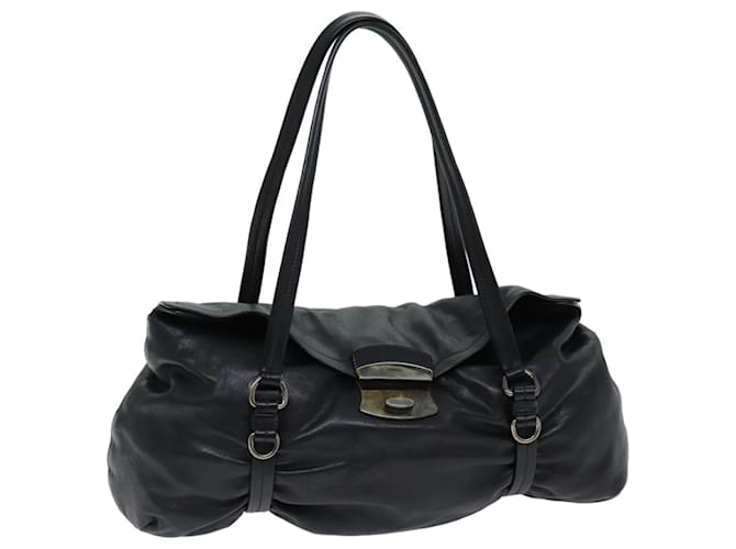 Tote PRADA Einkaufstasche Leder Schwarz Auth ep4303  ref.1408012