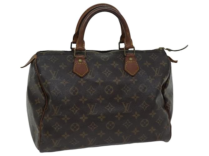 Louis Vuitton Monogram Speedy 30 Bolso de mano M41526 LV Auth 75486 Monograma Lienzo  ref.1408020