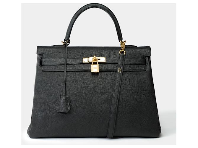 Hermès Hermes Kelly bag 35 in black leather - 101952  ref.1408042