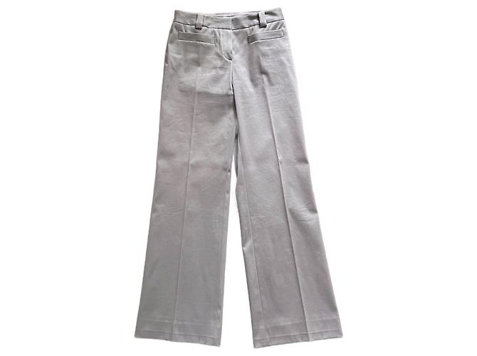 Pantalones Flare Dior de Gabardina de Algodón Gris