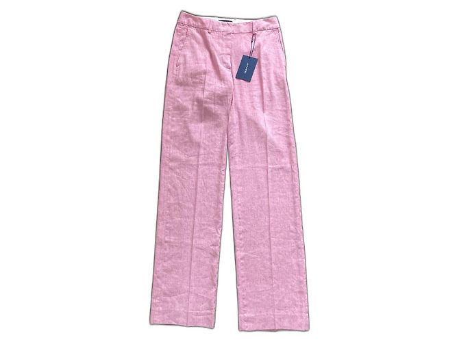 Autre Marque Pantalones Gant de lino rosa