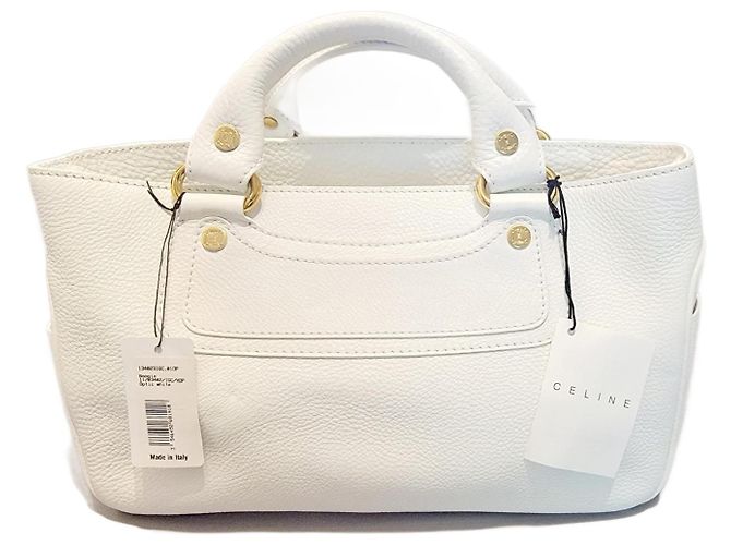 Boogie Mala de mão Céline em couro granulado branco