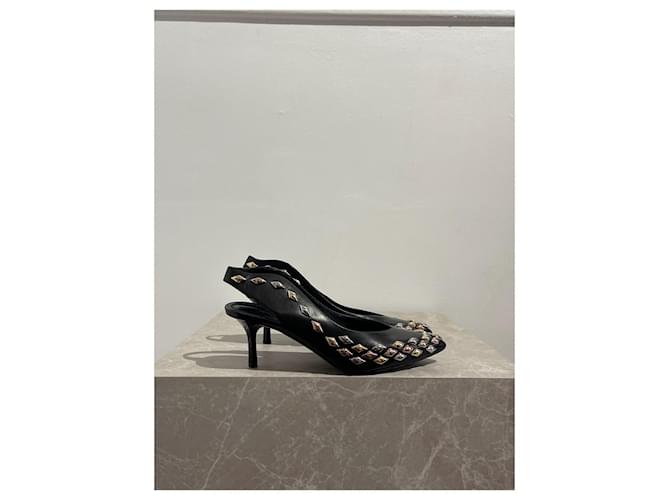 LOUIS VUITTON Heels T.EU 36.5 Leather Black  ref.1408097