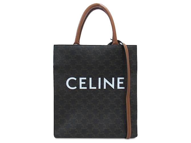 Céline Bolsa vertical preta Celine pequena Triomphe Cabas Preto Couro  ref.1408201