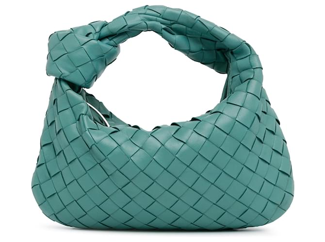 Bolso de mano Bottega Veneta Mini Intrecciato Jodie azul Cuero  ref.1408229