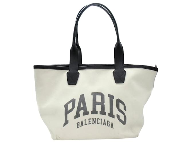 Bolsa tote pequena Balenciaga Cities Paris branca Branco Couro  ref.1408269