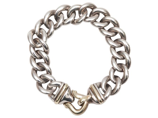 Pulsera de eslabones de cadena con hebilla David Yurman de plata de ley