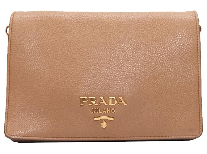 Bolso bandolera de cuero beige de Prada  ref.1408380