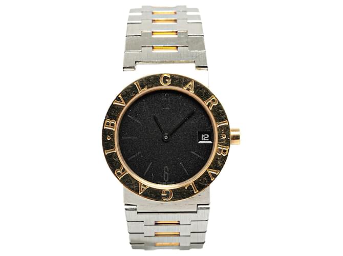 Bulgari Argent Bvlgari Quartz Acier inoxydable 18Montre Bvlgari Bvlgari en or jaune K Argenté  ref.1408439