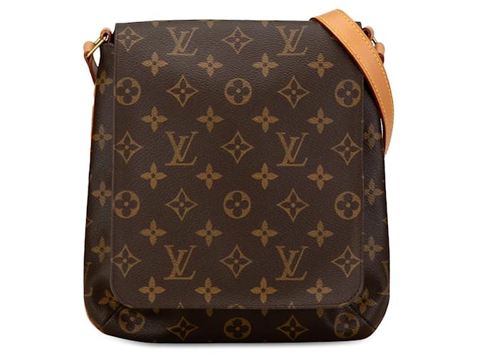 Bolsa de ombro com alça curta Louis Vuitton Monogram Musette Salsa marrom Couro  ref.1408442