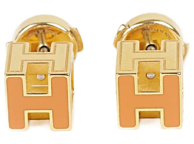 Hermès CAGE D'H EARRINGS Golden Metal  ref.1408505