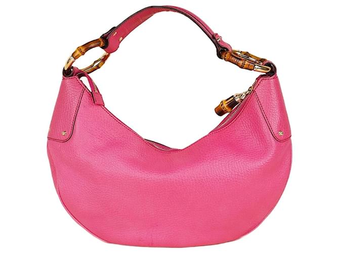 Gucci Borsa a tracolla con anello in bambù Rosa Pelle  ref.1408557