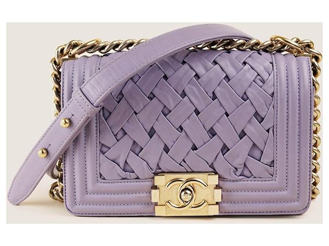 Chanel Small Boy Bag Purple Leather  ref.1408561