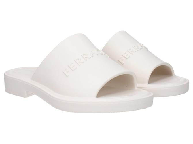 Salvatore Ferragamo Ferragamo Guineva sandals White Rubber  ref.1408571