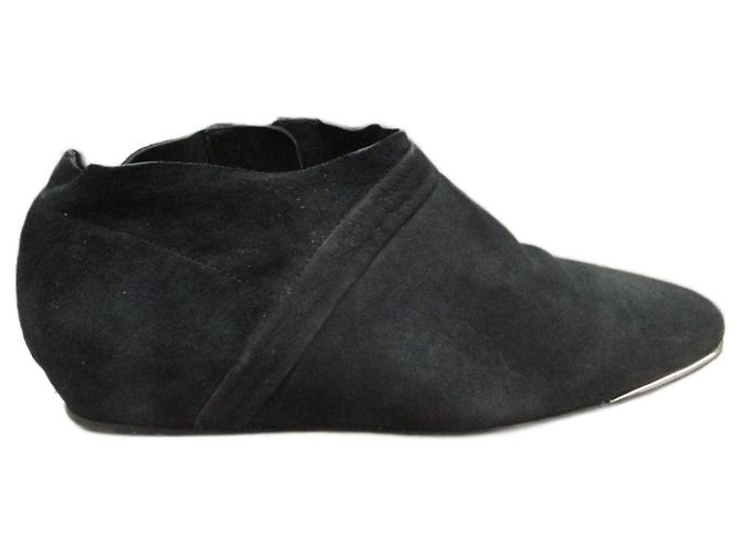 See by Chloé Black Deerskin Ankle Boots