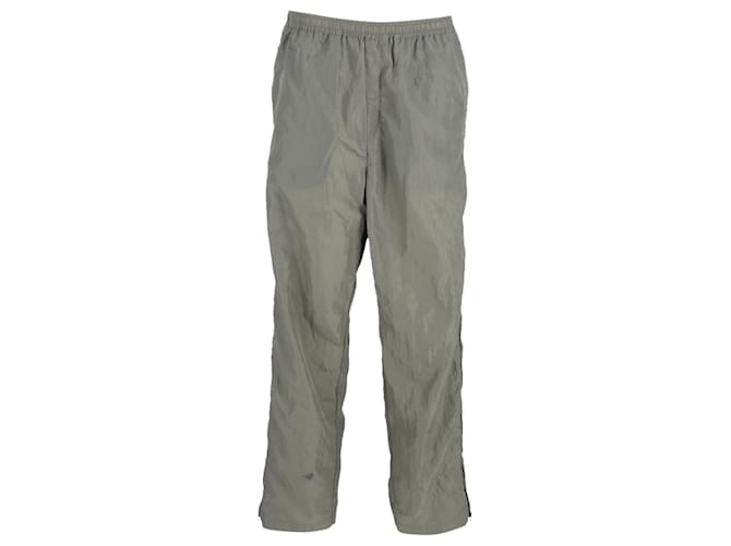 Acne Studios Velvet-Trimmed Zip-detailed Shell Track Trousers In Green Nylon Khaki  ref.1408613