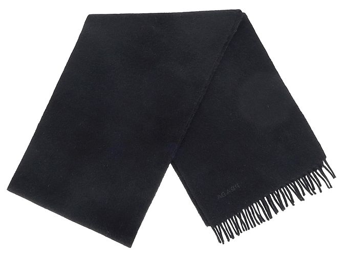 Sciarpa Prada con frange in lana nera