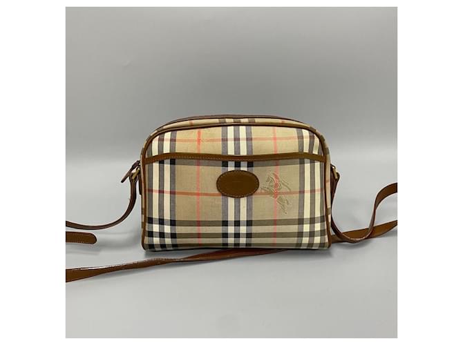 Burberry Haymarket Check Crossbody Bag  Canvas Crossbody Bag in Very Good Condition Cloth  ref.1408659