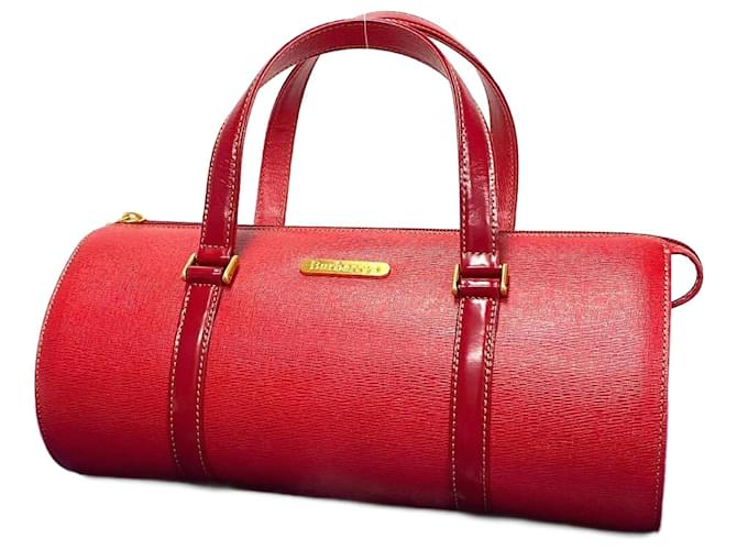 Burberry Leather Boston Bag Bolsa de couro em bom estado  ref.1408669