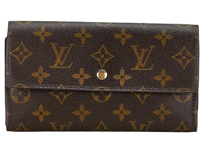 Louis Vuitton Monogram Portefeuille International Wallet M61217 Brown PVC Leather in Very Good Condition Plastic  ref.1408678