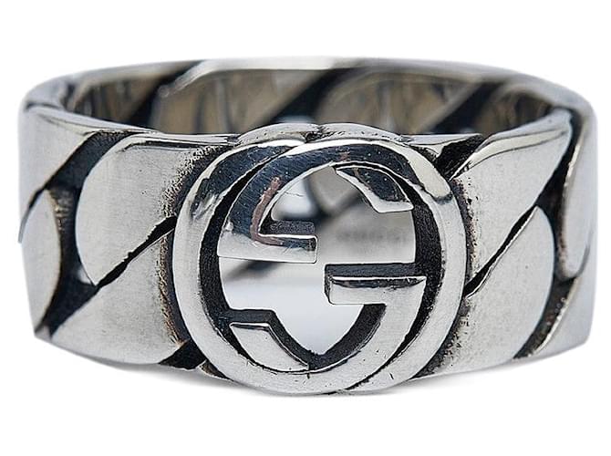 Gucci Interlocking G Silver Ring SV925 Size 21 in Very Good Condition Silvery Metal  ref.1408699