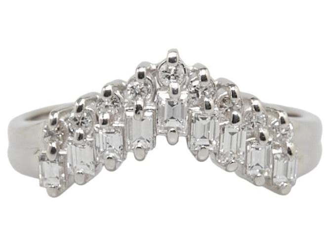 & Other Stories LuxUness Platinum V Diamond Ring Anel de metal em excelente estado Prata  ref.1408704