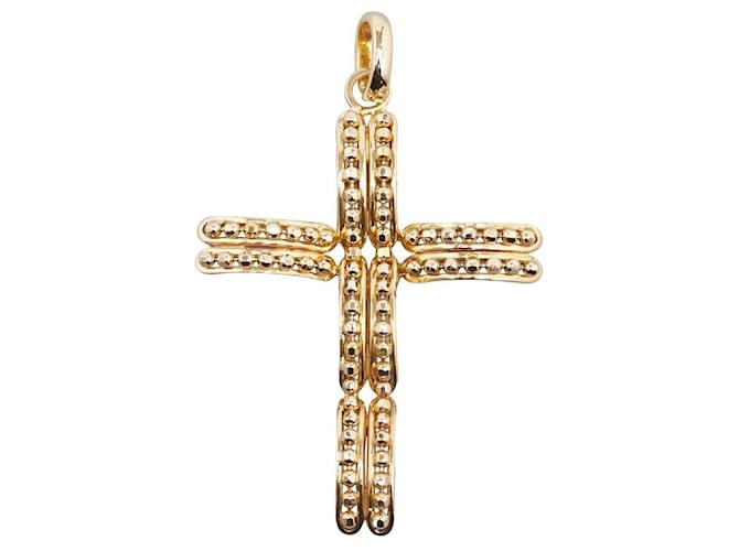 & Other Stories LuxUness 14Collar de metal con colgante de cruz K en excelentes condiciones Dorado  ref.1408705