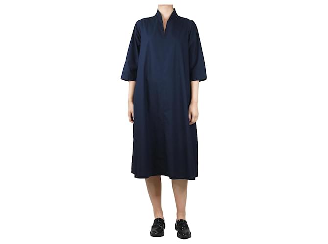 Autre Marque Navy blue cotton midi dress - size M  ref.1408714