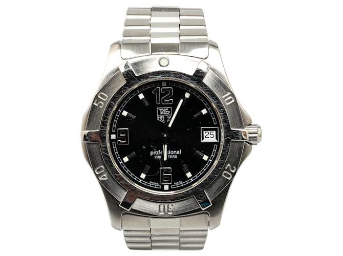 Montre professionnelle en acier inoxydable à quartz argenté Tag Heuer Métal  ref.1408778